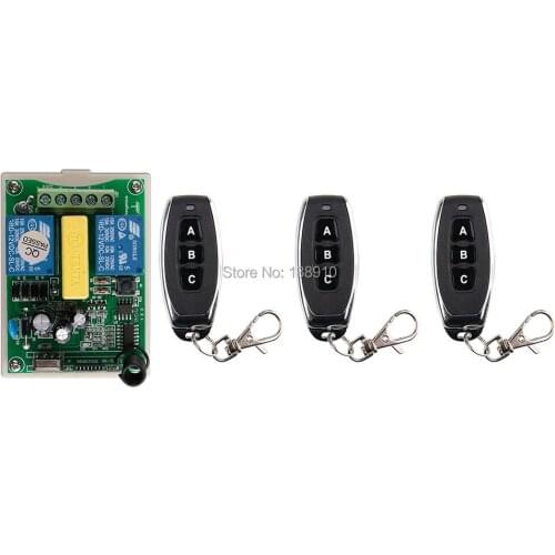 AC220V 2Channe RF wireless remote control switch System, 3X Transmitter + 1 X Receiver, tubular motor garage doorshutters window