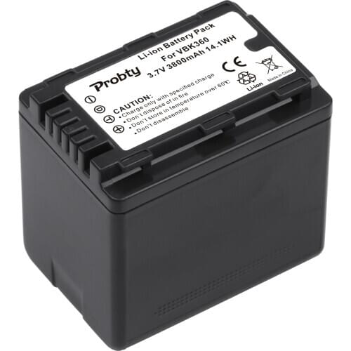 Probty VW-VBK360 VW VBK360 VWVBK360 Camera Battery for Panasonic HDC-HS80 SD40 SD60 SD80 SDX1 SDR-H100 H85 H95 HS60 HS80 TM60