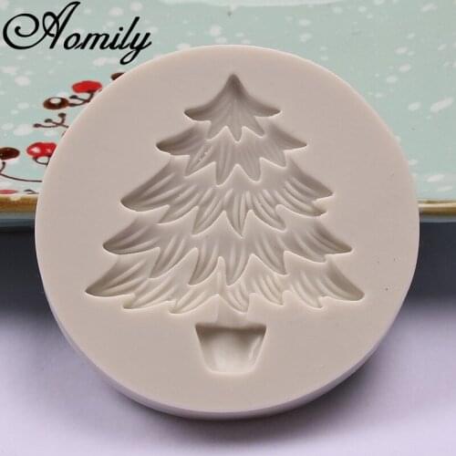 Aomily DIY Christmas Tree Silicone Chocolate Mould Cake Decorating Tools Cupcake Cookies Silicone Mold Muffin Pan Baking Gift