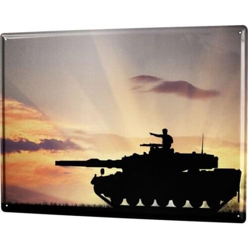 Tanque de brazos con señal de estaño