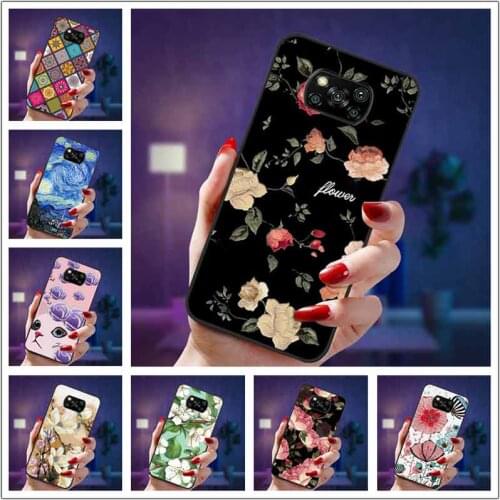 For Xiaomi Poco X3 NFC Case Relief Flower TPU 3D Emboss Silicone Cases For POCO X3 Pro Phone Back Cover Fundas For PocoX3 X 3