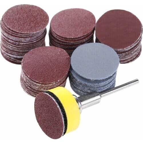 100Pc Abrasive Tools Sanding Discs Pad Kit with Shank Backer Plate for Drill Grinder Rotary Tools 100/180/240/1500/3000 Grits