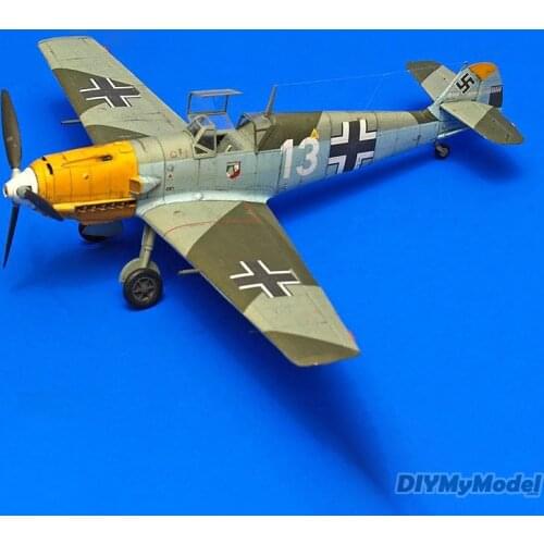 DIYMyModeI1:33 German BF-109 E-4 Fighter DIY 3D Paper Card Model Building Sets Construction Toys Educational Toys Military Model