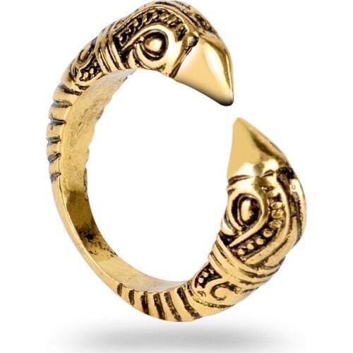 Dongsheng Antique Viking Ring For Men Adjustable Dragon Rings Norse Vikings Mythology Jewelry -25