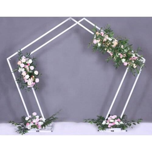 Background Wedding Props Iron Art pentagonal Frame Outdoor Wedding Flower Arrangement Shape Diamond Iron Frame Wedding Arches SN