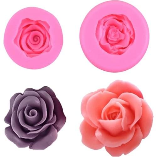 Rose Flower Silicone Molds Soap Making For Embossed Sugar Arts Flower DIY Wedding Decor Candle Mold Handmade Soap Candle Molds