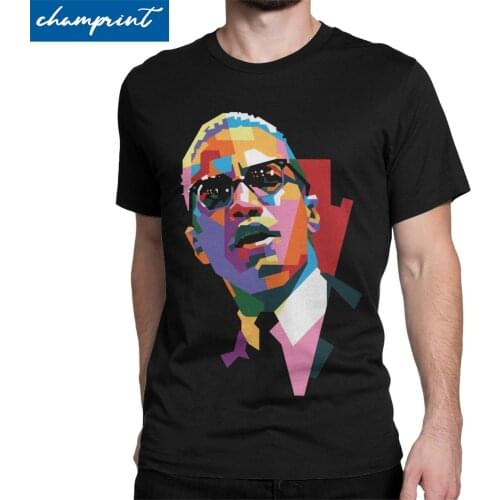 Black Rights African Malcolm X T-Shirts for Men Vintage Cotton Tee Shirt Short Sleeve T Shirts 4XL 5XL 6XL Clothing