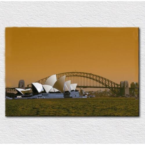 Art painting Canvas print photo of Attractions Australia Sydney Opera House and Harbour Bridge fine gift for baby free shipping