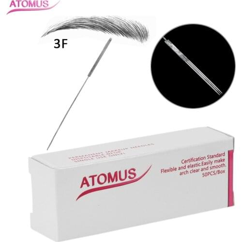 50pcs Agulhas Tebori 3F Permanent Makeup Needles Tebore Shading Agujas Tatuaje Eyebrow Tatoo Needles Laminas Para Tebori