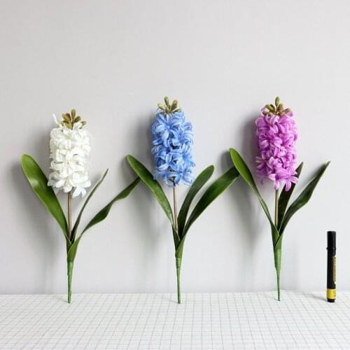 42cm Artificial Flower Hyacinth Silk Flower Simulation Leaf Wedding Garden Decor Bonsai Plant