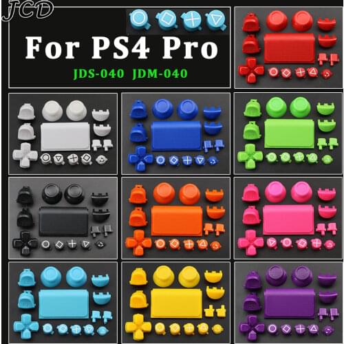 JCD 10Set For Sony PS4 Pro Slim JDS-040 JDM 040Controller L1 R1 L2 R2 Button Set Dpad Direction Key ABXY Buttons Joystick Caps