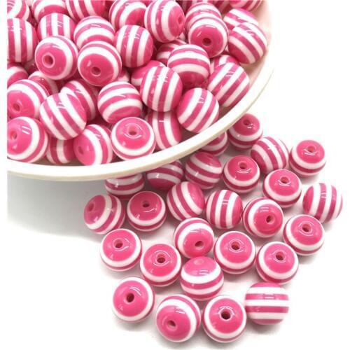 6 8 10mm Acrylic Round Color Striped Loose Separator DIY Jewelry Necklace Bracelet Earrings Accessories #03