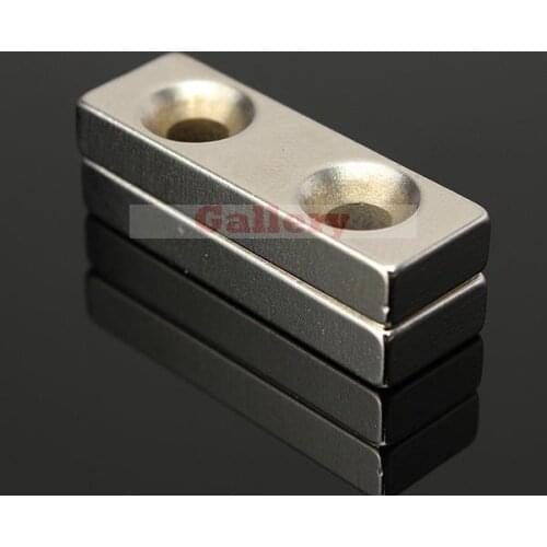 5 Pcs Lot N35 Strong Block Magnet 30x10X5mm Rare Earth Neodymium 2 Countersunk 4mm Hole