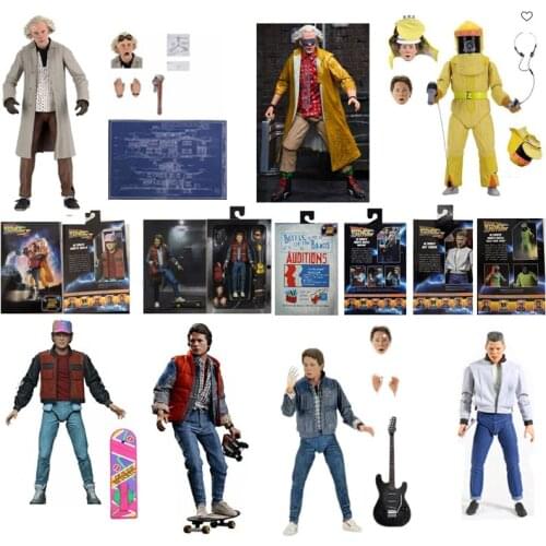 Marty McFly Doc Brown Figure NECA Back To The Future Ⅱ Sports Almanac Martin (1985) Biff Tannen Model Toy Doll