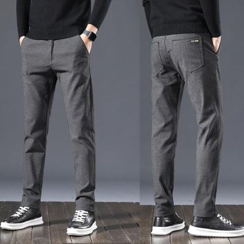 2021 New Autumn Winter New Casual Pants Men High Quality Brand Business Brushed Fabric Clothing Cotton Formal Trousers Male 38