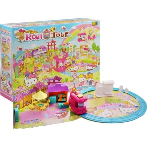 New Kawaii Sanrio Plush Cartoon Cute Dolls Hellow Kuttys Fun Railway Journey Anime Figure Model Toys For Girls Birthday Gift