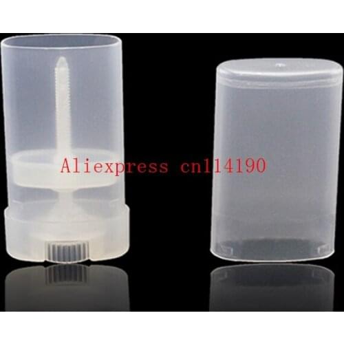 New 15g Plastic Empty Oval Lip Balm Tubes Deodorant Containers Clear Lipstick Fashion Lip Tubes white and clear color to choose