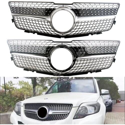 Car Front Racing Billet Bumper Grille Upper Facelift Grill For Mercedes-Benz X204 GLK Class 2008 2009 2010 2011 2012 Diamond