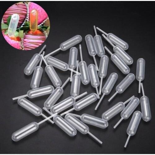 50pcs/Lot 4ml Plastic Squeeze Transfer Pipettes Dropper Disposable Pipettes For Strawberry Cupcake Ice Cream Chocolate Hot Sale