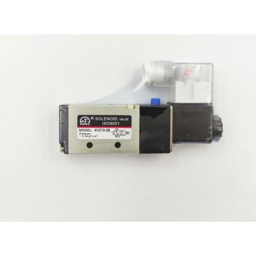 Pneumatic Solenoid Valve 4V210-08 5 Way 2 Position Control Air Gas Magnetic Valve 12V 24V 220V Coil Volt 4mm-12mm Hose Fittings