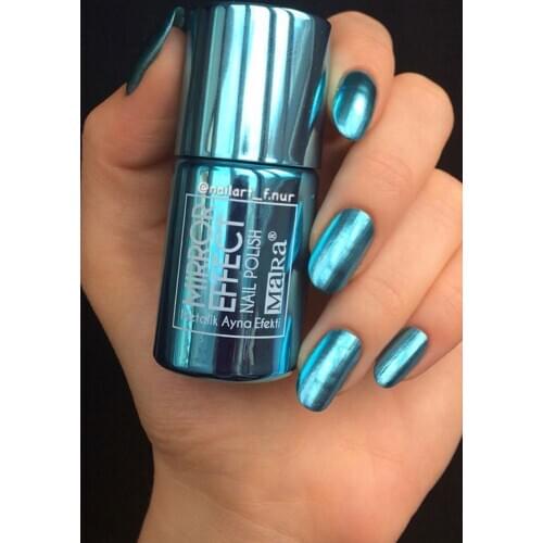 Blue Metallic Mirror Effect Nail Polish Fashion Style Affecting Remarkable For Woman