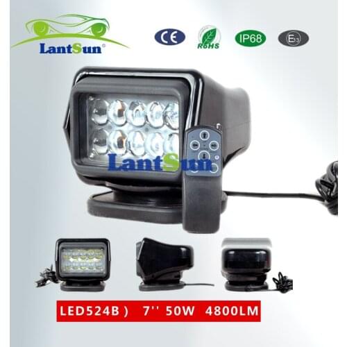 LED524B 50W LED Remote Controller Spotlight 360 degree Rotating Wireless LED Search Light LANTSUN