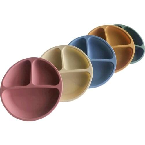 New Product Dinner Plate Silicone Shatter-resistant Divided Grid, Childrens Dinner Plate Table Tool, Teaching Dinner Plate Tool