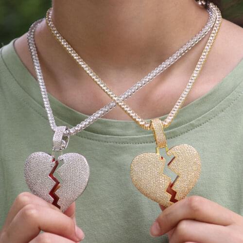 Solid Broken Heart Necklace