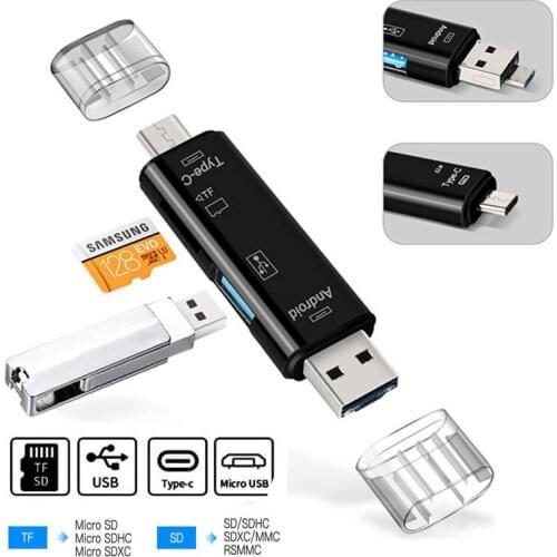 Universal Card Reader Type-C Micro USB Card Reader For U Disk TF Card Adapter For Huawei Xiaomi Android Phone PC
