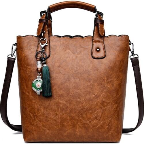 Vintage Oil wax Women Bag Lady Cross Body Bag Handbag PU Leather Crossbody Big Capacity Shoulder Bag for Female Messenger Bags