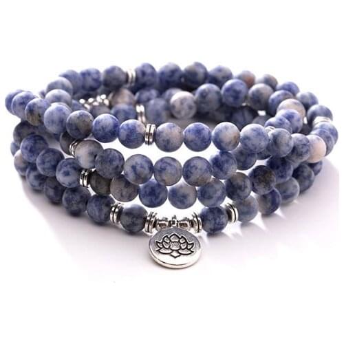 108 beads 8mm elastic adjustable Lotus life tree Buddha OM eye Chakra Reiki agate Onyx Yoga Bracelet necklace utu4d