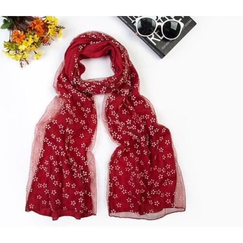 120pcs/lot summer flock printing flower lace scarf shawl pashmina/floral scarf 9 color for choose