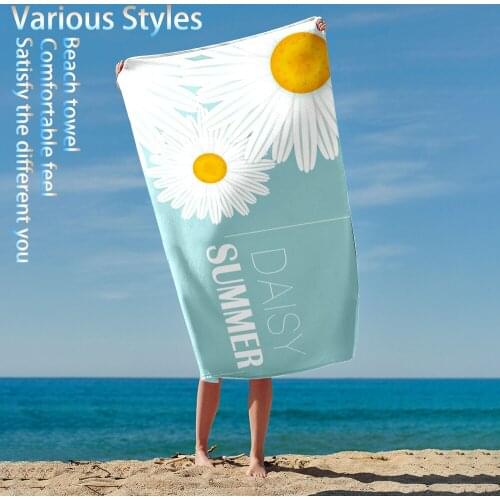 2020 Chrysanthemum pattern sunny soft beach towel absorbent microfiber bath shower towel children adult microfiber yoga blanket