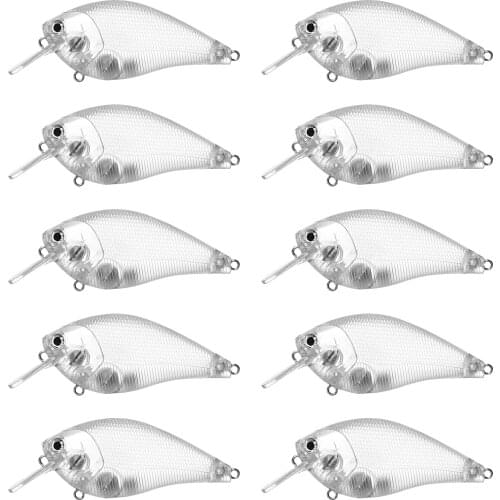 25 Pcs/Lot Unpainted Fishing Lures 8cm 8g Artificial Bait Carp Fishing Wobblers Tackles DIY Lures Clear Blank Crankbaits