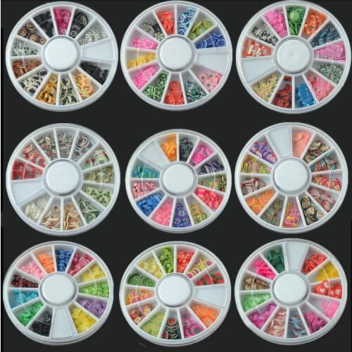 3D Decoration Soft Pottery Popular Nail Art Fruit Flower Animal Soft Slime Slice Filling Soft Ceramic Nail Beauty DIY Sticker