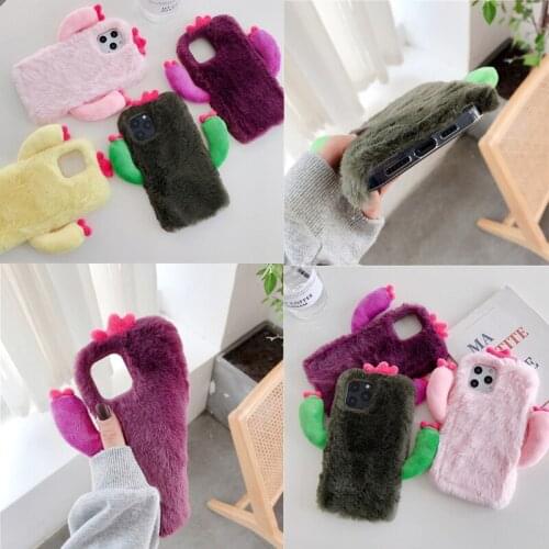 TPU Soft Warm Cute Cactus Plush Case For Samsung Galaxy A70 A60 A50 A40 A30 A10 M20 M10 j3 2018 S10E A6s S8 Acteive J4 Core Case