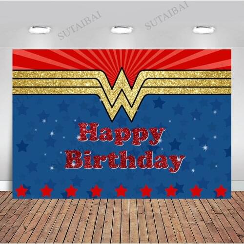 Superhero Photographic Backgrounds Happy Birthday Sequin Backdrops Photobooth Baby Shower Stripe Star Photo Studio