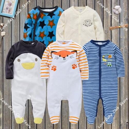 New Born Baby+Clothes Boys Romper Girls Pajamas sleepwear One-Pieces Infant Jumper Footies bodysuit Soft comfortable Cartoon