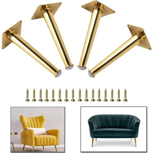 4pcs/set Tapered Metal legs Replacement Furniture legs Can Be Used For Bed bookcase Cabinet cupboard Sofa Leg Etc (With Screws)