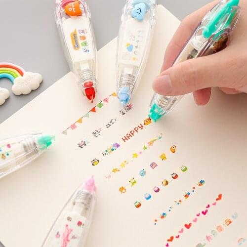 Lovely Cartoon Correction Tape Heart Flower Animal DIY Scrapbook Korea Sticker Stationery Supplies White-out Marker Pen