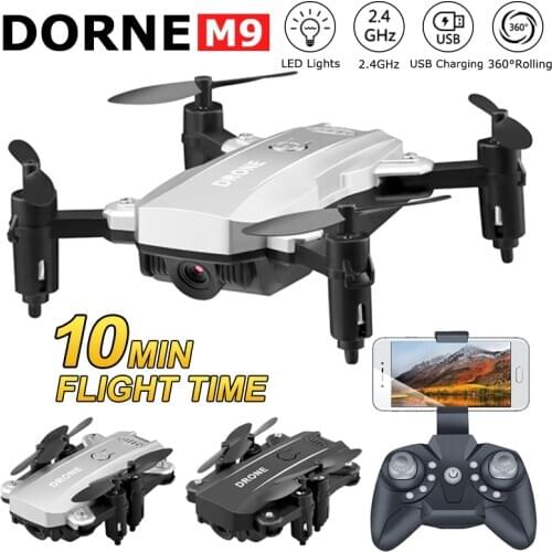 Drone Mini M9 Folding RC Helicopter With 480P 1080P WiFi Aerial Photography Quadcopter 3D Rolling Horizontal calibration Dron