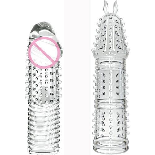 Reusable Condoms Crystal Cock Rings Penis Sleeves Delay Ejaculation Penis Ring For Men