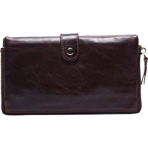 Mens Wallet Genuine Leather Long Wallet Male Wallets Handbag Male Long Cellphone Clutch Long Coin Purse Card Holder Men Purse