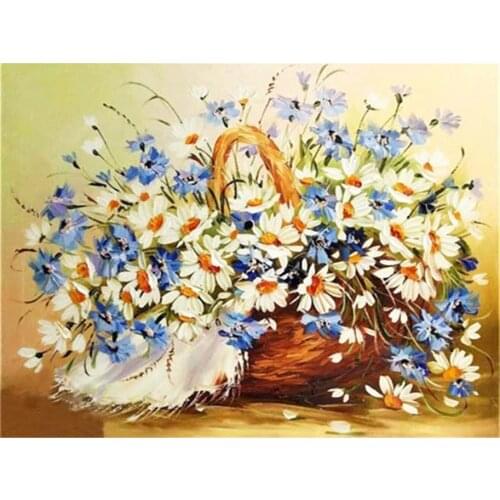 Flower DIY 11CT Cross Stitch Embroidery Kits Craft Needlework Set Printed Canvas Cotton Thread Home Decoration For Wholesale