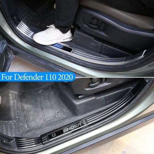 Stainless,Interior Door Entry Guard Sill Scuff Threshold Protection Plate Trim,for Land Rover Defender 110 2020-21,Car Accessory