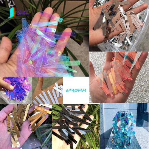 Wholesale Silvery,Gold,Black,White,Purple Rectangle Sequins,Diy Craft Gift Decoration Material 6*40MM Rectangle Sequins S0721L