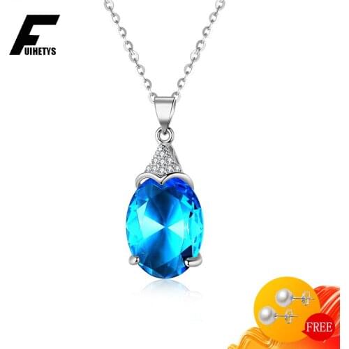Fashion Necklace Pendant for Women Wedding Party Accessories 925 Silver Jewelry with Zircon Gemstone Gift Ornaments Wholesale