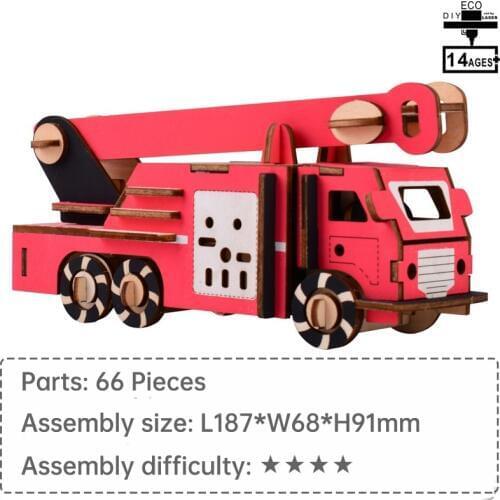 Fire engine toys wood toys 3d puzzle learning toys for children creative toys kids educational toys puzzle 1000 pieces puzzle 3d