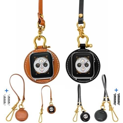 Genuine Leather Watch Band for Apple Watch Series 5 4 3 2 1 Pocket Watch Wristwatch Strap Belt For iWatch 42mm 38mm 44mm 40mm