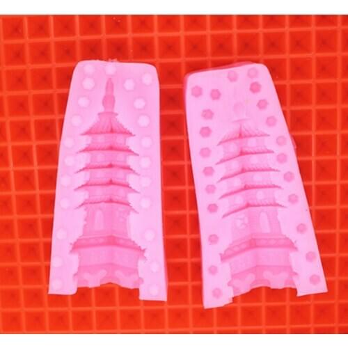 3D Chinese Tower shape silicone mold DIY salt mold ice mold chocolate clay craft mould